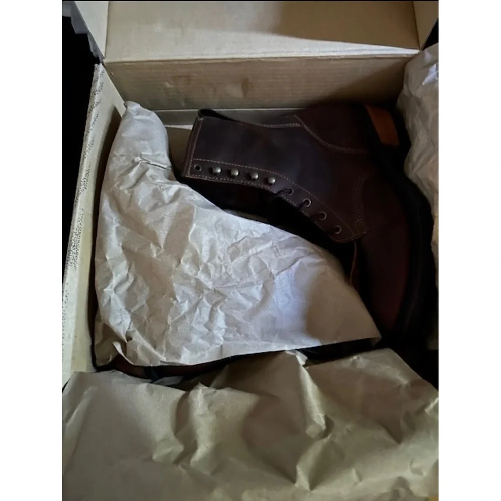 Durango SW535 Men's 9D Lace Up Boot Rust Leather Vibram Sole Kiltie Western Work